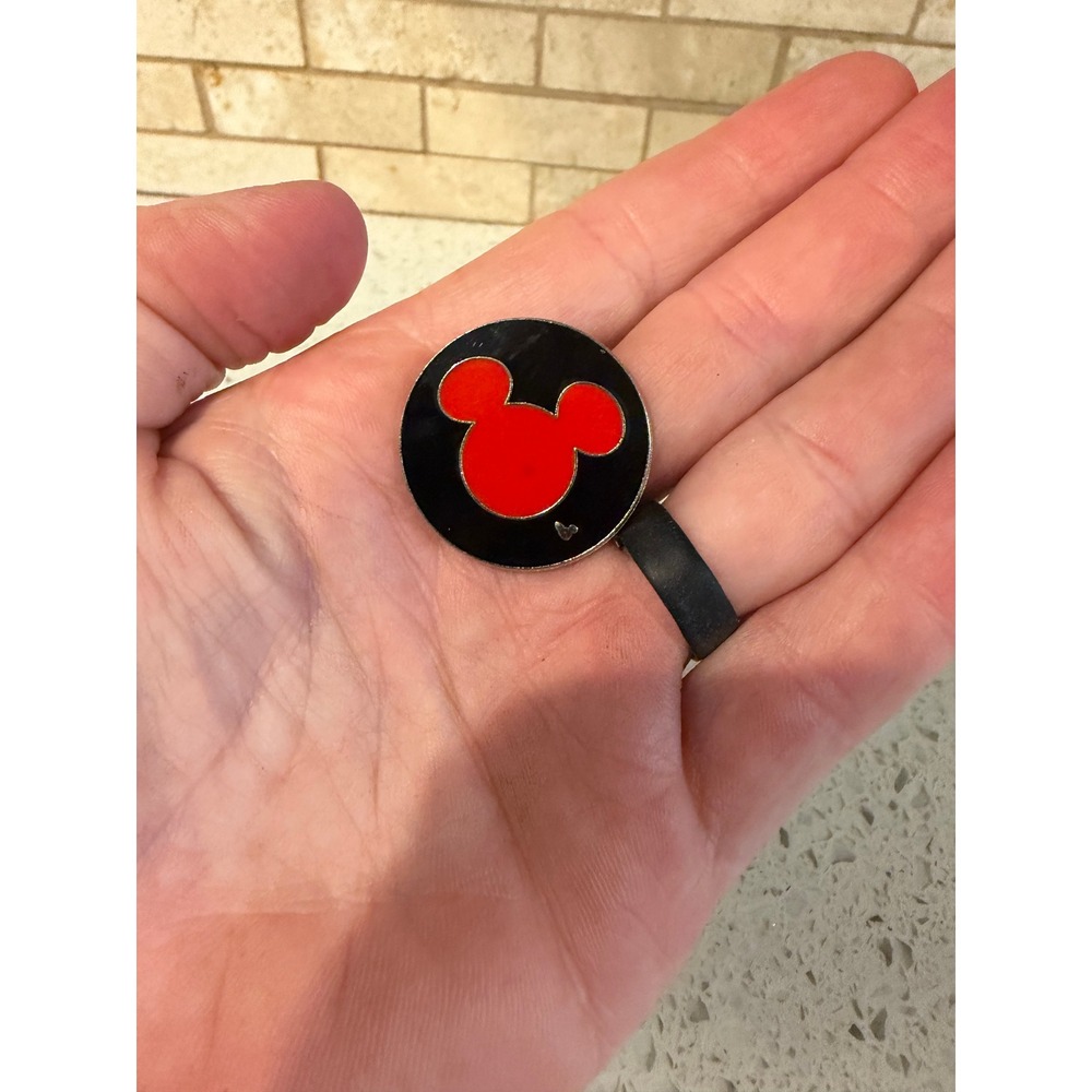 Disney Mickey Mouse Head Red Black Hidden Mickey Lanyard Pin